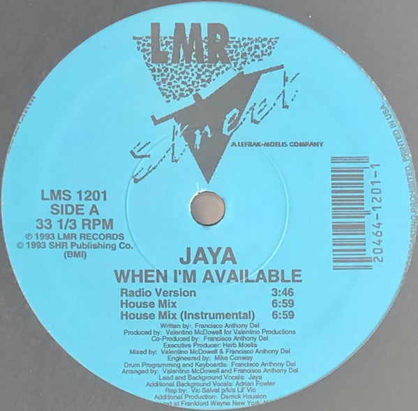 Jaya  - When I'm Available (VG+) (Vinyl LP)