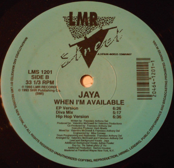 Jaya  - When I'm Available (VG+) (Vinyl LP)