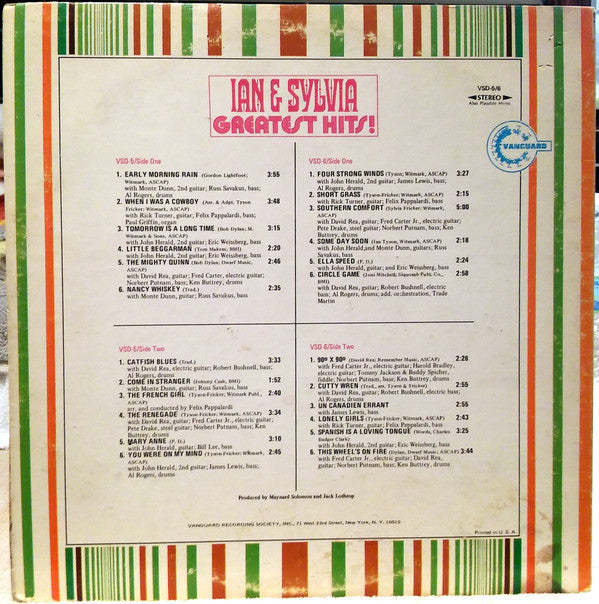 Ian & Sylvia - Greatest Hits! (VG+) (Vinyl LP)