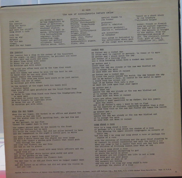 Pearls Before Swine - The Use Of Ashes (VG) (Vinyl LP)