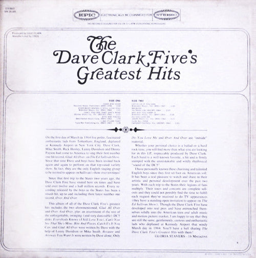 Clark, Dave Five - The Dave Clark Five's Greatest Hits (VG+) (Vinyl LP)