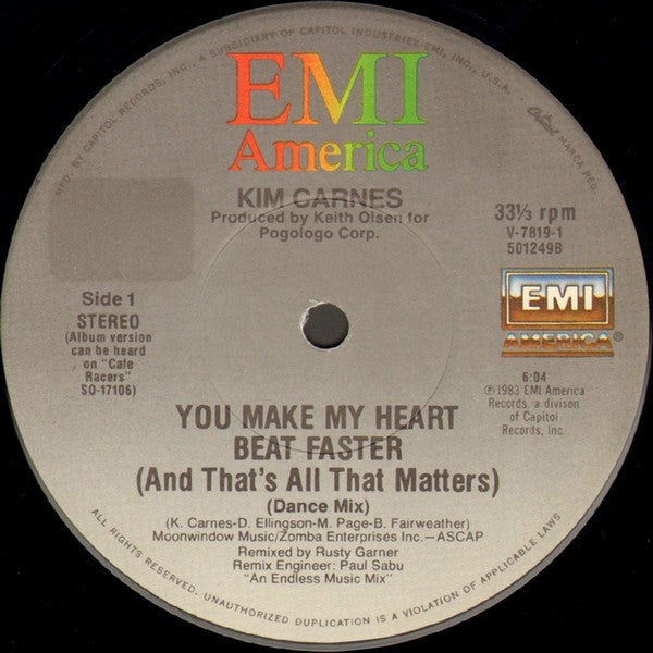 Carnes, Kim - You Make My Heart Beat Faster (And That's All That Matters) (VG+) (Vinyl LP)