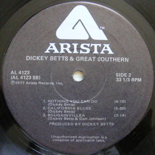 Betts, Dickey & Great Southern - Dickey Betts & Great Southern (VG+) (Vinyl LP)