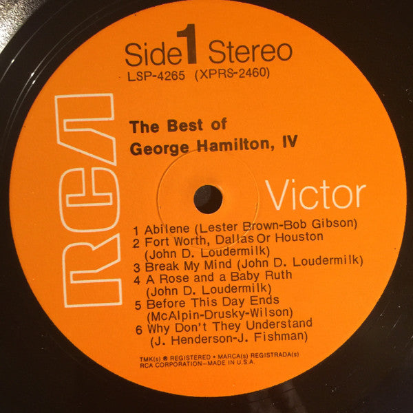 Hamilton IV, George - The Best Of George Hamilton IV (VG+) (Vinyl LP)