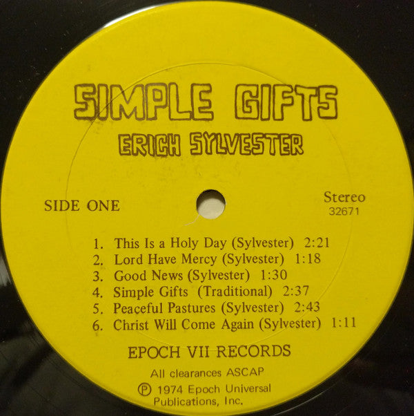 Sylvester, Erich  - Simple Gifts (VG) (Vinyl LP)