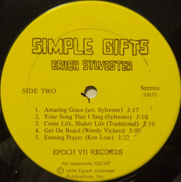 Sylvester, Erich  - Simple Gifts (VG) (Vinyl LP)