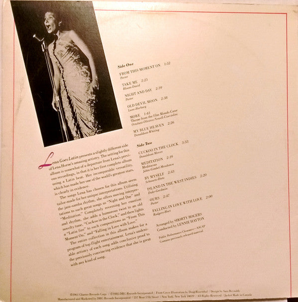 Horne, Lena - Lena Goes Latin (VG) (Vinyl LP)