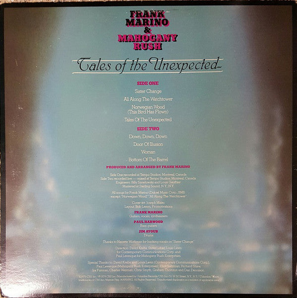 Marino, Frank & Mahogany Rush - Tales Of The Unexpected (VG) (Vinyl LP)