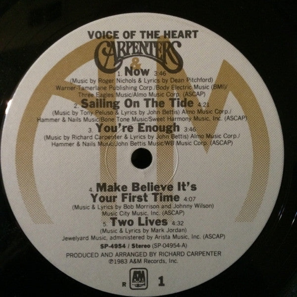 Carpenters - Voice Of The Heart (Vinyl, VG+) (Vinyl LP)