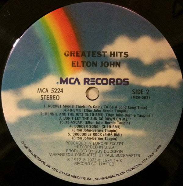 John, Elton - Greatest Hits (Vinyl, VG+) (Vinyl LP)