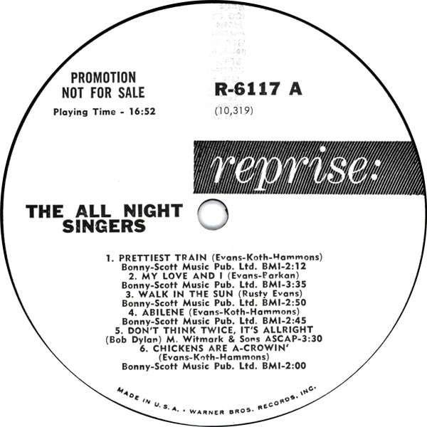 All-Night Singers - The All Night Singers (VG) (Vinyl LP)