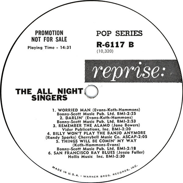 All-Night Singers - The All Night Singers (VG) (Vinyl LP)