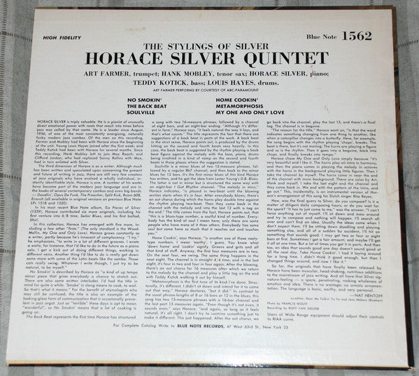 Silver, Horace Quintet - The Stylings Of Silver (VG) (Vinyl LP)