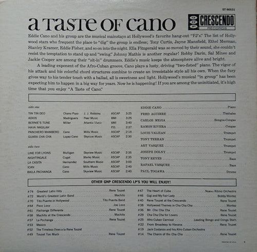 Cano, Eddie & His Piano, Orchestra & Chorus - A Taste Of Cano (VG+) (Vinyl LP)