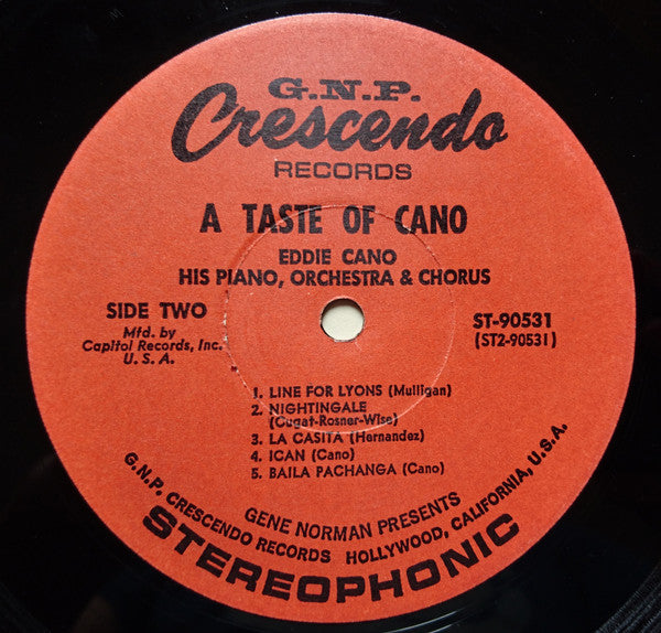 Cano, Eddie & His Piano, Orchestra & Chorus - A Taste Of Cano (VG+) (Vinyl LP)