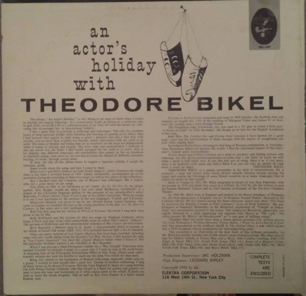 Bikel, Theodore - An Actor's Holiday (VG+) (Vinyl LP)