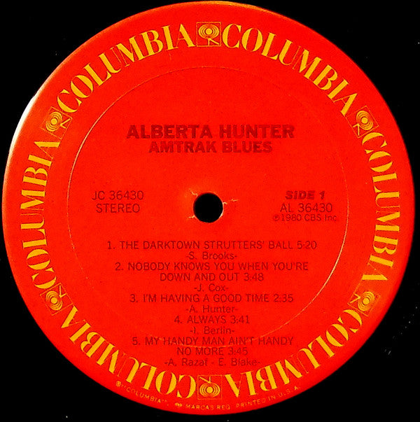Hunter, Alberta - Amtrak Blues (Vinyl, VG) (Vinyl LP)