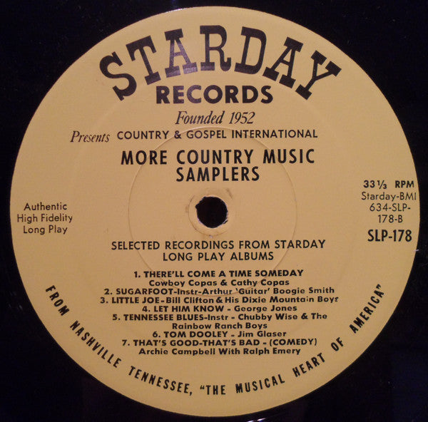 Various - More Country Music Samplers (VG) (Vinyl LP)