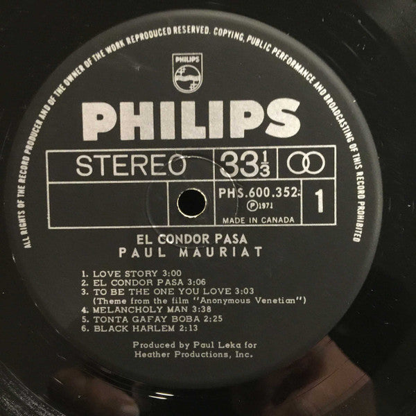 Mauriat, Paul And His Orchestra - El Condor Pasa (VG+) (Vinyl LP)