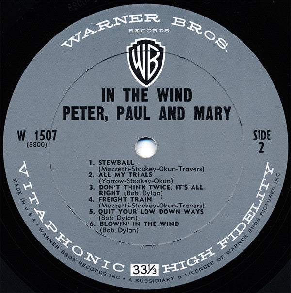 Peter, Paul And Mary - In The Wind (Vinyl, VG) (Vinyl LP)