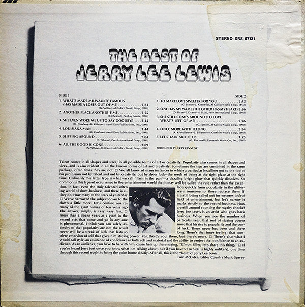Lewis, Jerry Lee - The Best Of Jerry Lee Lewis (VG+) (Vinyl LP)