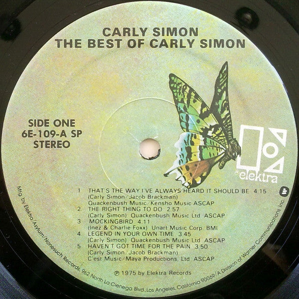 Simon, Carly - The Best Of Carly Simon (Vinyl, VG+) (Vinyl LP)