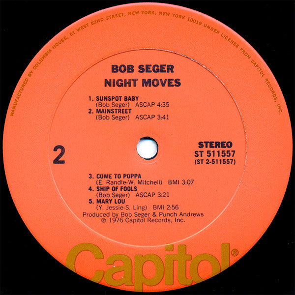 Seger, Bob And The Silver Bullet Band - Night Moves (Vinyl, VG+) (Vinyl LP)
