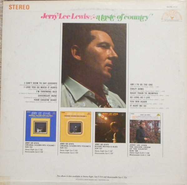 Lewis, Jerry Lee - A Taste Of Country (VG+) (Vinyl LP)