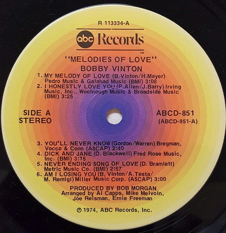 Vinton, Bobby - Melodies Of Love (VG+) (Vinyl LP)