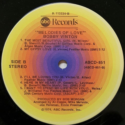 Vinton, Bobby - Melodies Of Love (VG+) (Vinyl LP)