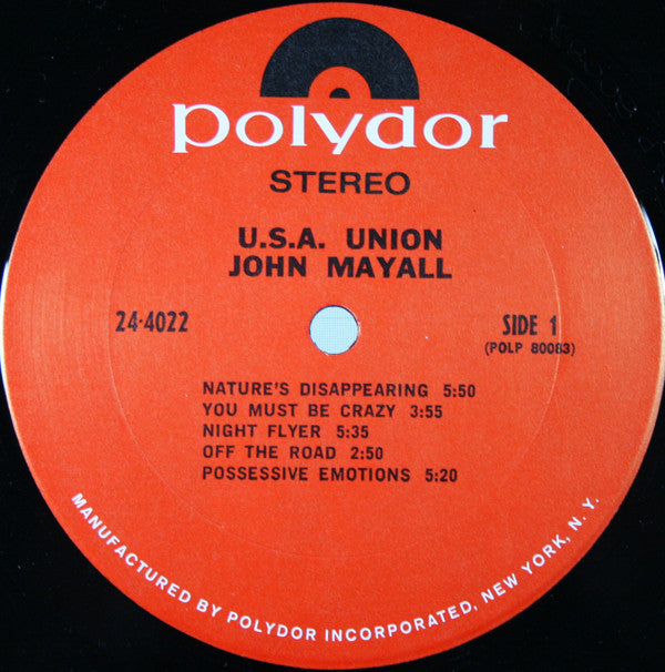 Mayall, John - U.S.A. Union (VG+) (Vinyl LP)