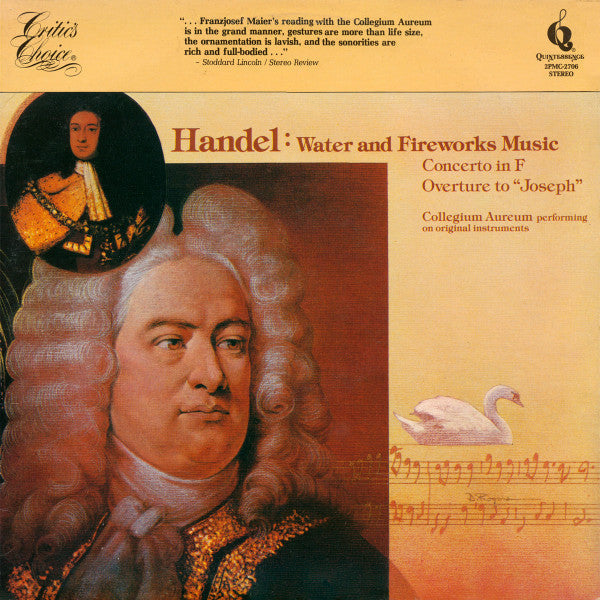 Handel - Collegium Aureum - Water and Fireworks Music; Concerto in F; Overture to "Joseph" (VG+) (Vinyl LP)