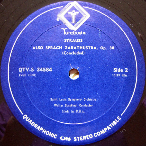 Strauss / Saint Louis Symphony Orchestra / Walter Susskind - Also Sprach Zarathustra (Vinyl, VG+) (Vinyl LP)