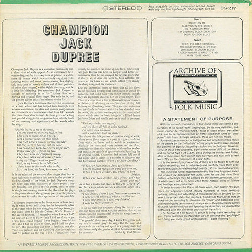 Champion Jack Dupree - Champion Jack Dupree (VG+) (Vinyl LP)
