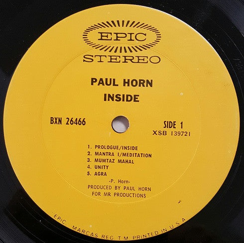 Horn, Paul - Inside (VG+) (Vinyl LP)