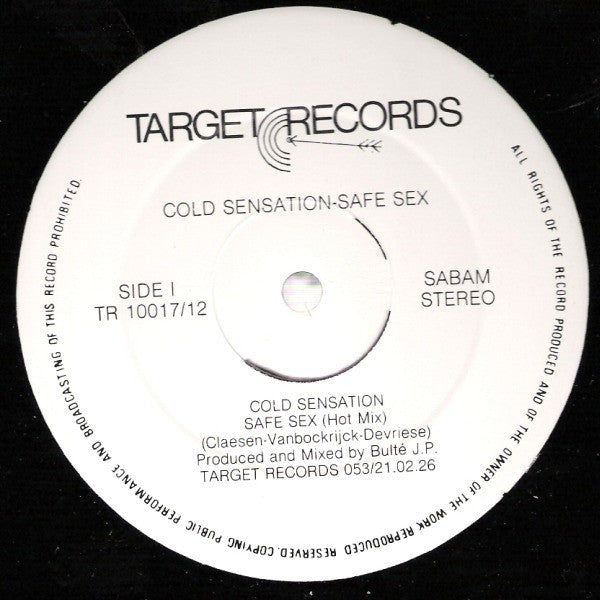 Cold Sensation - Safe Sex (Just Do It) (VG) (Vinyl LP)
