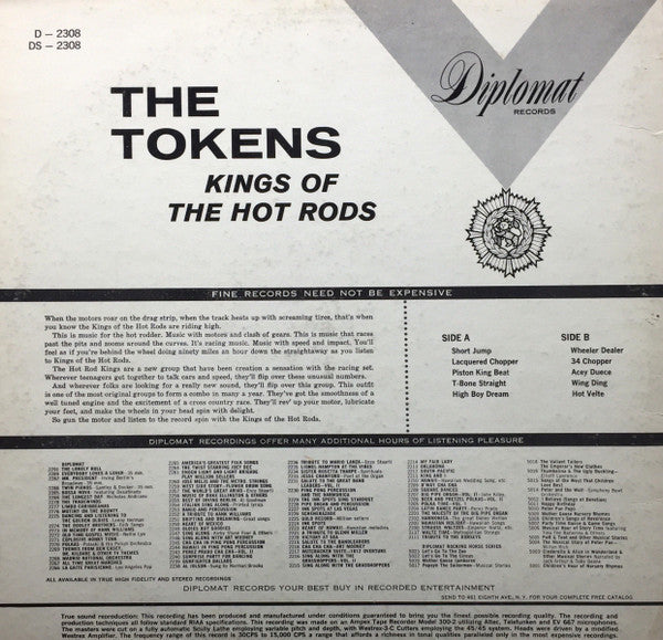 Tokens Plus Hal Jones & The Wheelers - King's Of The Hot Rods (VG) (Vinyl LP)