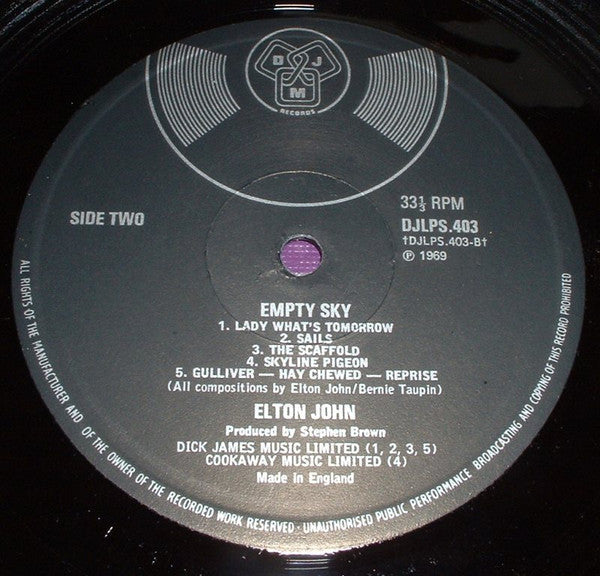 John, Elton - Empty Sky (Vinyl, VG+) (Vinyl LP)