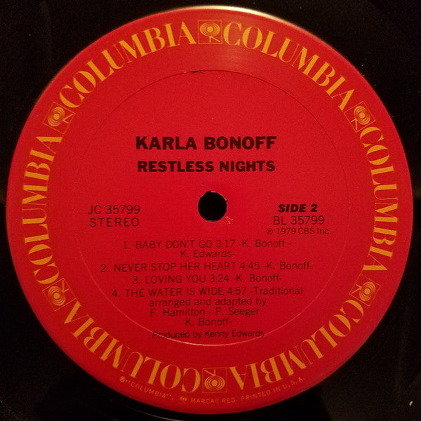 Bonoff, Karla - Restless Nights (Vinyl, NM or M-) (Vinyl LP)