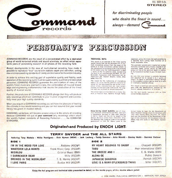 Snyder, Terry And The All Stars - Persuasive Percussion (VG) (Vinyl LP)