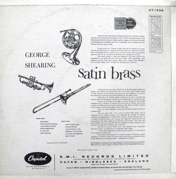Shearing, George Quintet With Brass Choir - Satin Brass (VG+) (Vinyl LP)