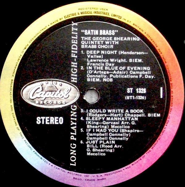 Shearing, George Quintet With Brass Choir - Satin Brass (VG+) (Vinyl LP)