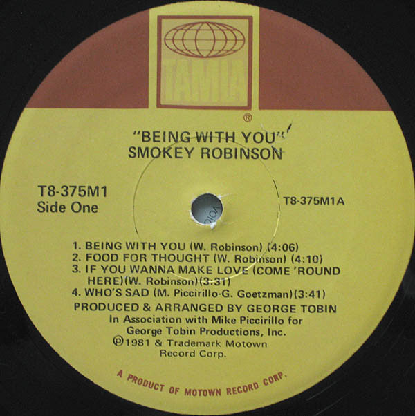 Robinson, Smokey - Being With You (VG+) (Vinyl LP)