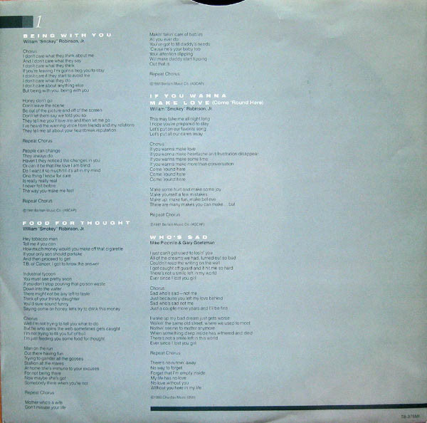 Robinson, Smokey - Being With You (VG+) (Vinyl LP)