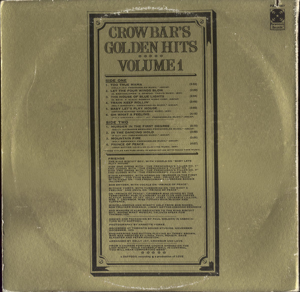 Crowbar - Bad Manors (Crowbar's Golden Hits, Volume 1) (VG) (Vinyl LP)