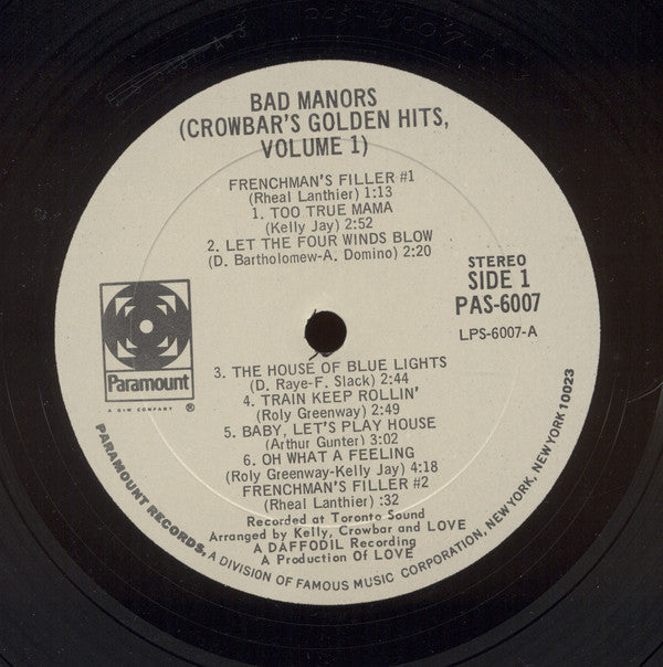 Crowbar - Bad Manors (Crowbar's Golden Hits, Volume 1) (VG) (Vinyl LP)