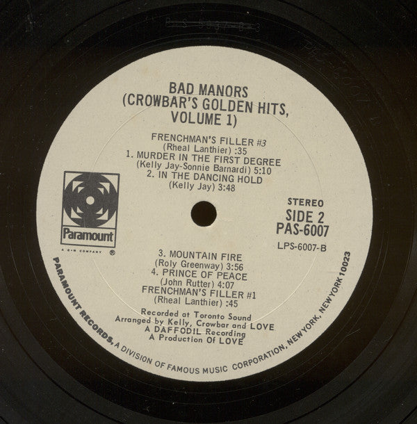 Crowbar - Bad Manors (Crowbar's Golden Hits, Volume 1) (VG) (Vinyl LP)