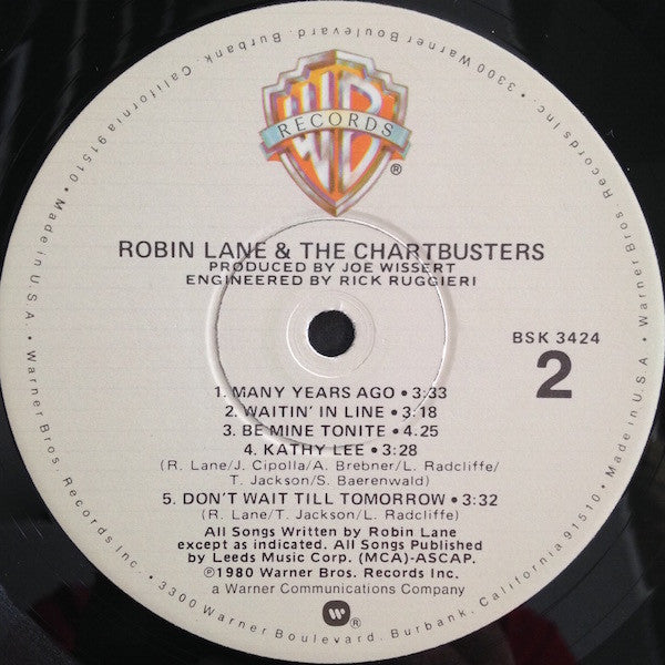 Lane, Robin & The Chartbusters - Robin Lane & The Chartbusters (VG+) (Vinyl LP)