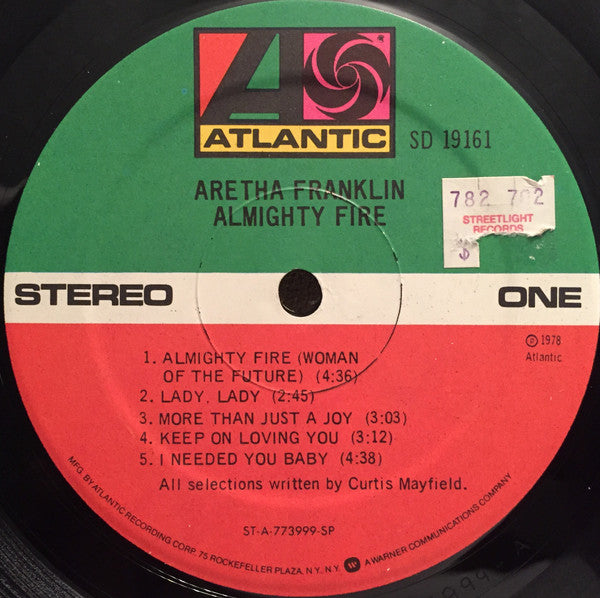 Franklin, Aretha - Almighty Fire (VG+) (Vinyl LP)