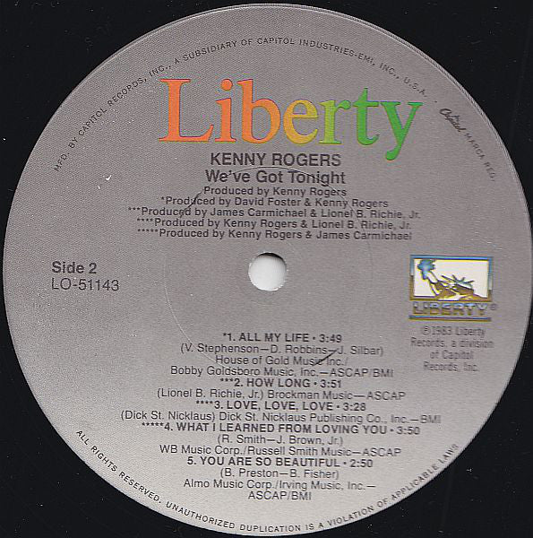 Rogers, Kenny - We've Got Tonight (Vinyl, M) (Vinyl LP)
